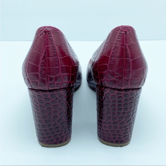 Cole Haan Karena Tawny Port Embossed Crocodile Print Pumps - Picture 5 of 8